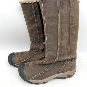 Keen Dry Winthrop Shearling Leather Boots Womens Size 11 Brown Zip